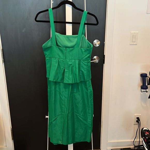 NWT j crew Kelly green peplum knee length dress - size 6 - Picture 2 of 3